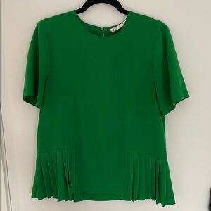 Zara Green Pleated Blouse